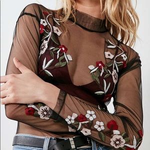 Silence and noise sheer top